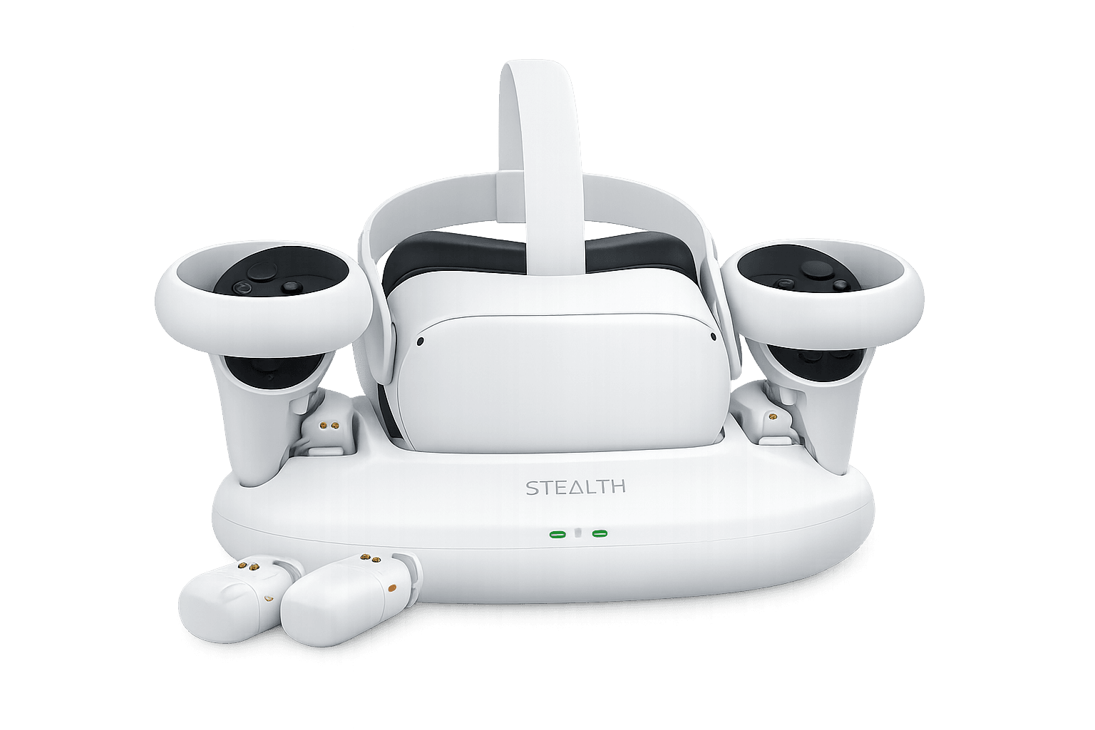 Stealth Storage & Charging Station Compatible with Meta Quest 2, with Dual Drop & Charge Rechargeable Battery Packs