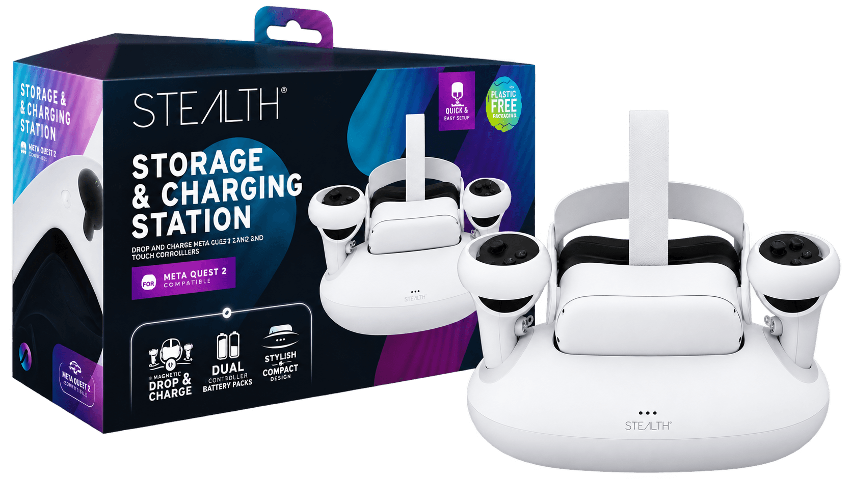 Stealth Storage & Charging Station for Meta Quest 3 – Dual Rechargeable Battery