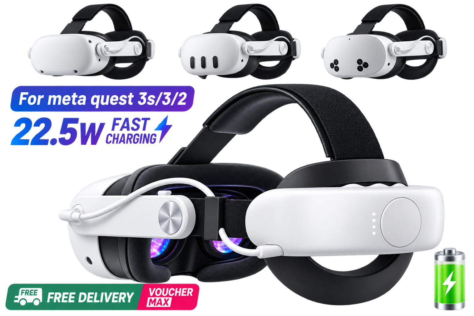 All In 7000 mah Battery Headstrap For Oculus Quest 2/3/3S (Just Headstrap Only)