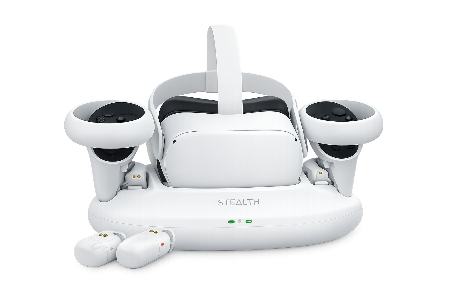 Stealth Storage & Charging Station Compatible with Meta Quest 2, with Dual Drop & Charge Rechargeable Battery Packs